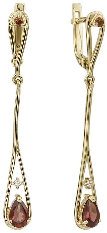 

Серьги женские из золота ALORIS 1551ГКц, гранат/фианит, 1551ГКц