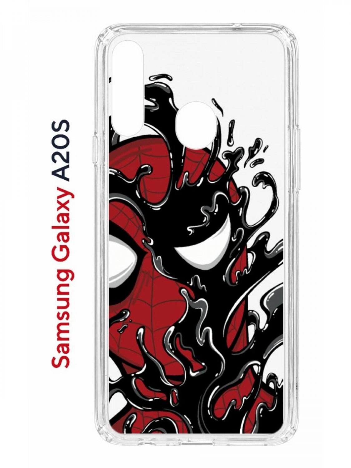 

Чехол на Samsung A20S с принтом Kruche Print Spider-Man-Venom, противоударный бампер, Прозрачный;красный;черный;серый, Самсунг Галакси А20с