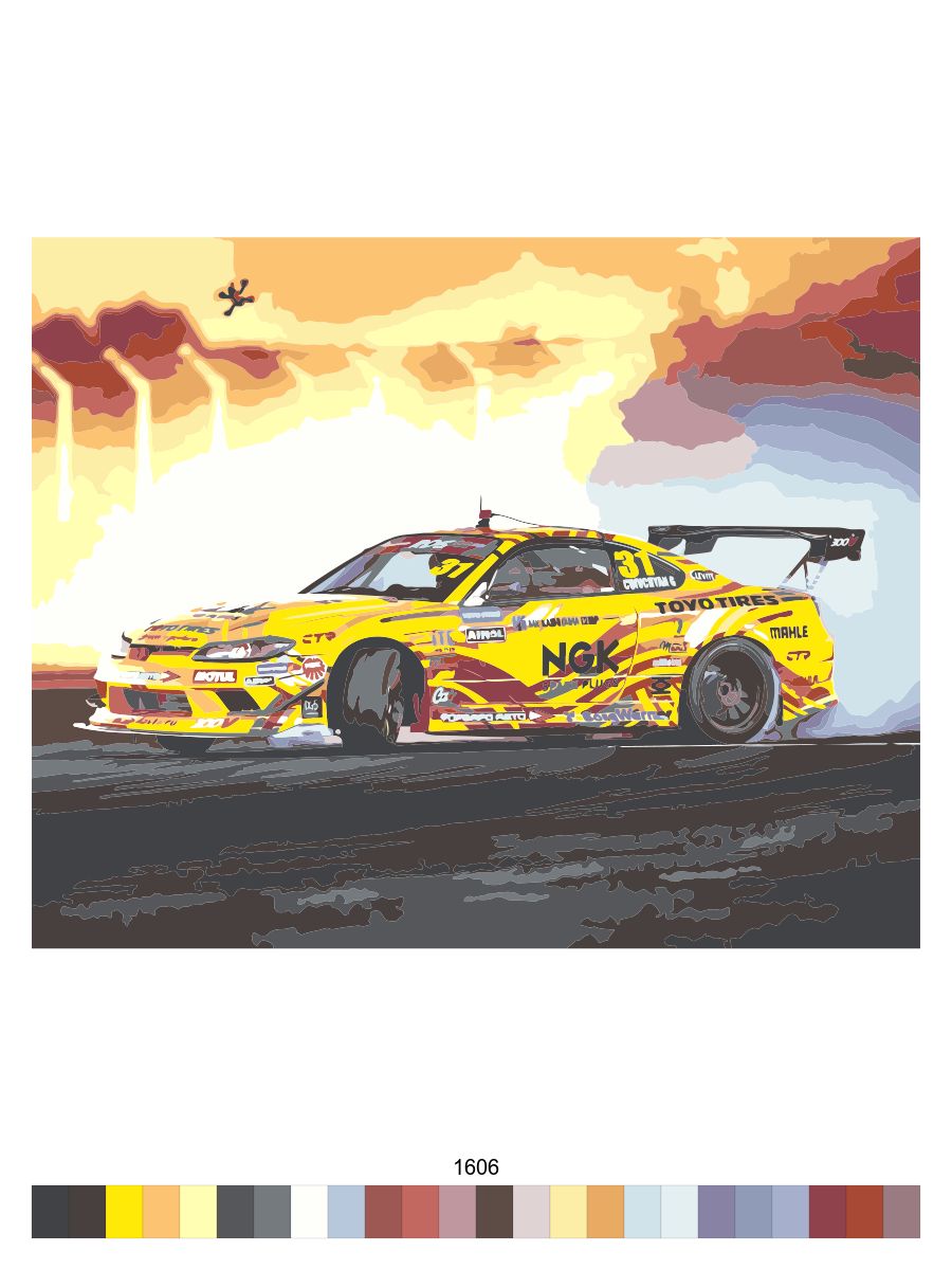 

Картина по номерам на холсте с подрамником МыРисуем "Nissan silvia" 1606, Nissan silvia