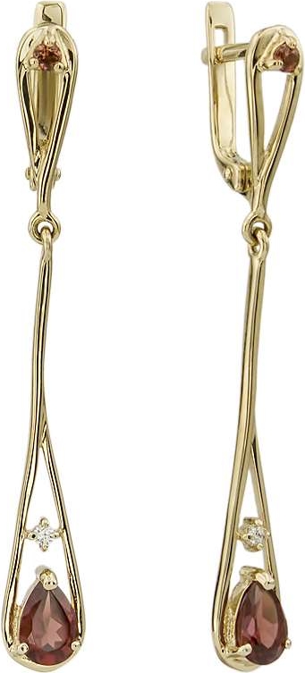 

Серьги женские из золота ALORIS 1551ГКц, гранат/фианит, 1551ГКц