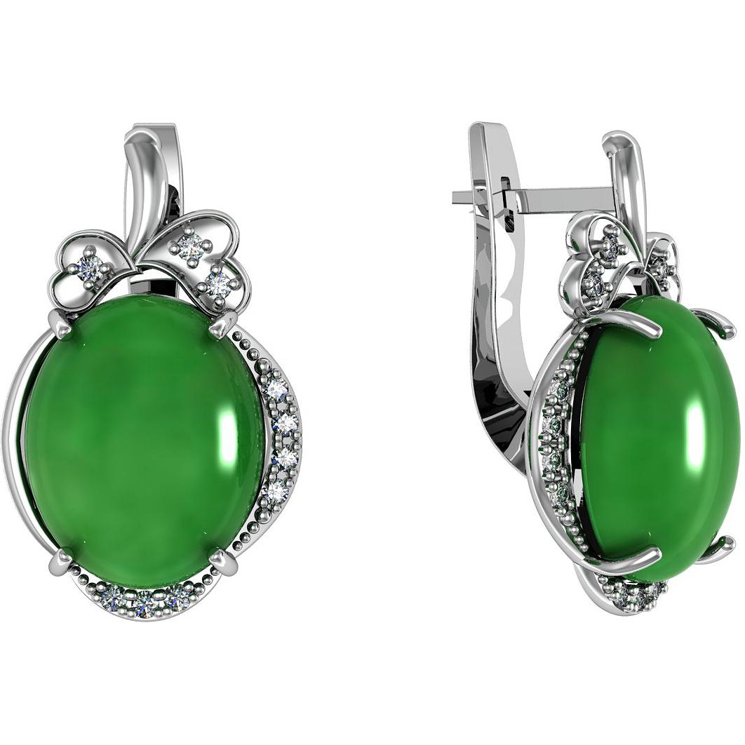 

Серьги женские из серебра ПРИВОЛЖСКИЙ ЮВЕЛИР 361325-FA11HP22, хризопраз/фианит, 361325-FA11HP22