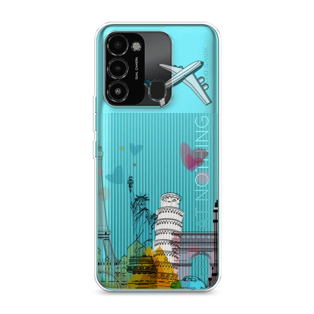 

Чехол Awog на Tecno Spark Go 2022/8С/9 "Самолет путешествий", Разноцветный, 301250-10