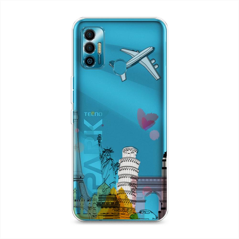 

Чехол Awog на Tecno Spark 7 "Самолет путешествий", Разноцветный, 301050-10
