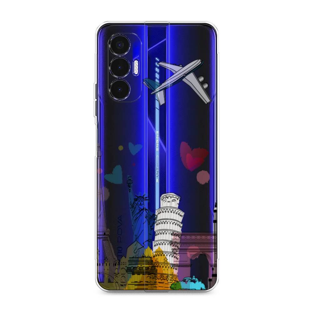 

Чехол Awog на Tecno Pova 3 "Самолет путешествий", Разноцветный, 301550-10