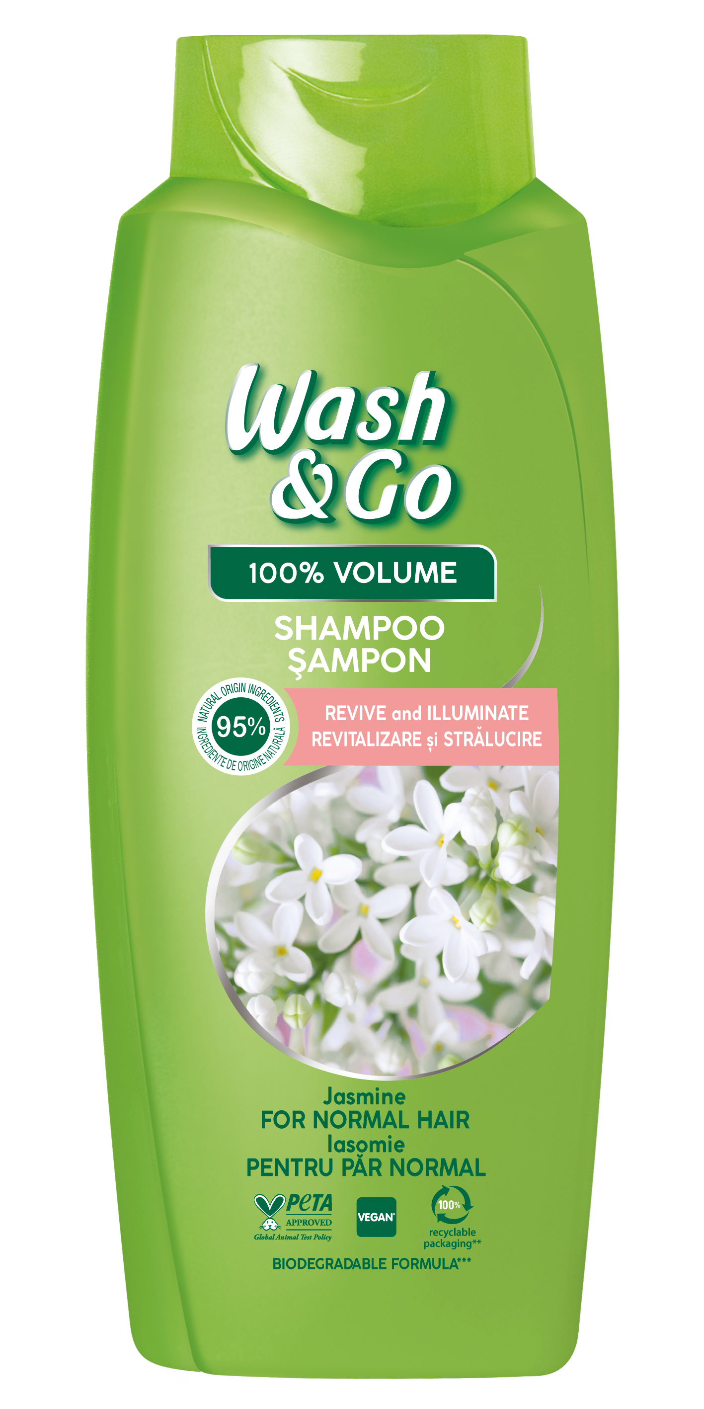 фото Шампунь для нормальных волос wash&go с экстрактом жасмина 675 мл wash & go