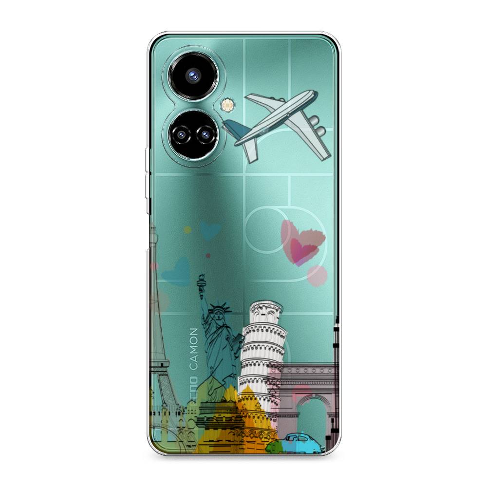 

Чехол Awog на Tecno Camon 19/19 Pro 4G "Самолет путешествий", Разноцветный, 301650-10