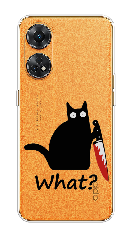 

Чехол на Oppo Reno 8T 4G "Котик с ножом", Черный;красный, 2513250-6