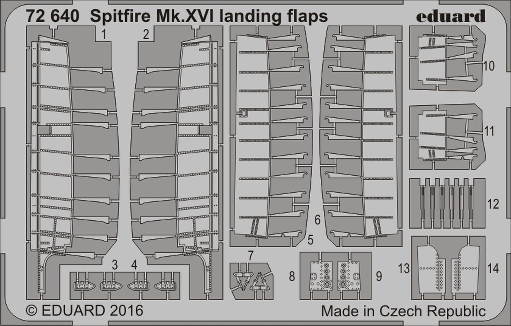 фото Фототравление eduard 72640 spitfire mk xvi закрылки 1/72