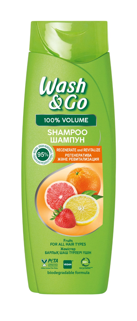 Шампунь для всех типов волос wash&go с экстрактами фруктов 360 мл