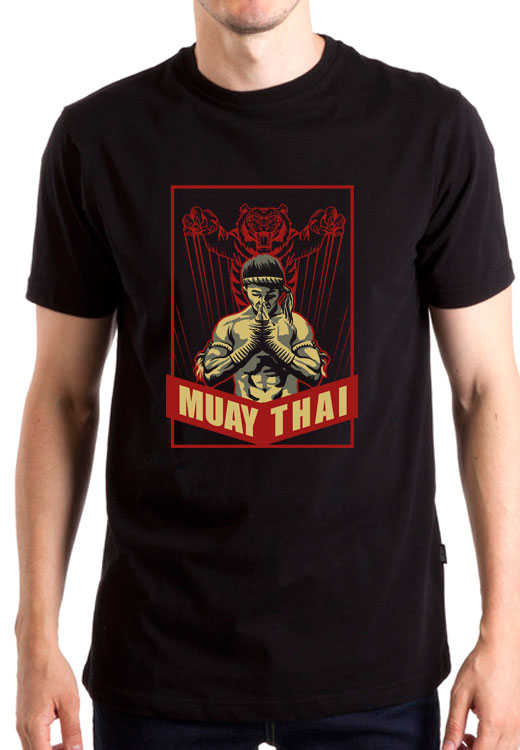 

Футболка унисекс NoBrand Muay Thai Fighter Tiger черная M, Черный, Muay Thai Fighter Tiger