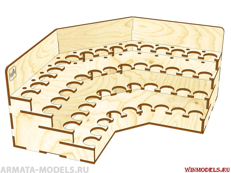 MWP-0010-12-26 Угловой модуль-органайзер под краску 26 мм. Vallejo, AK Interactive, Pacifi