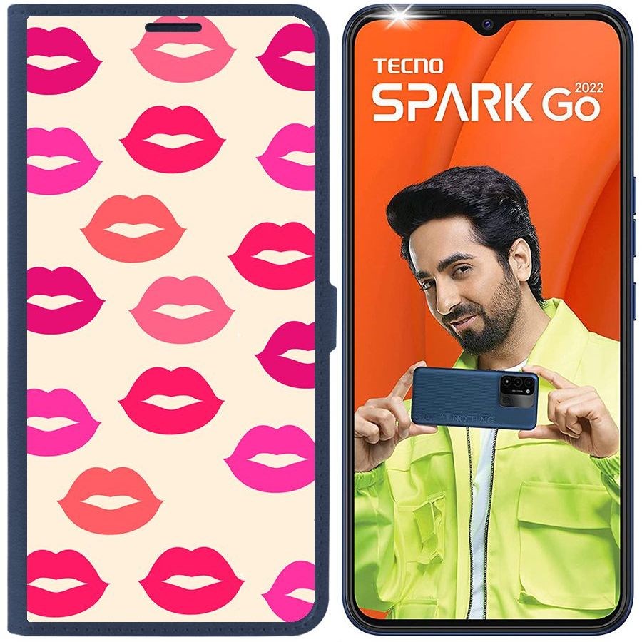 

Чехол-книжка Eco Book для Tecno Spark Go 2022 Губы паттерн 1