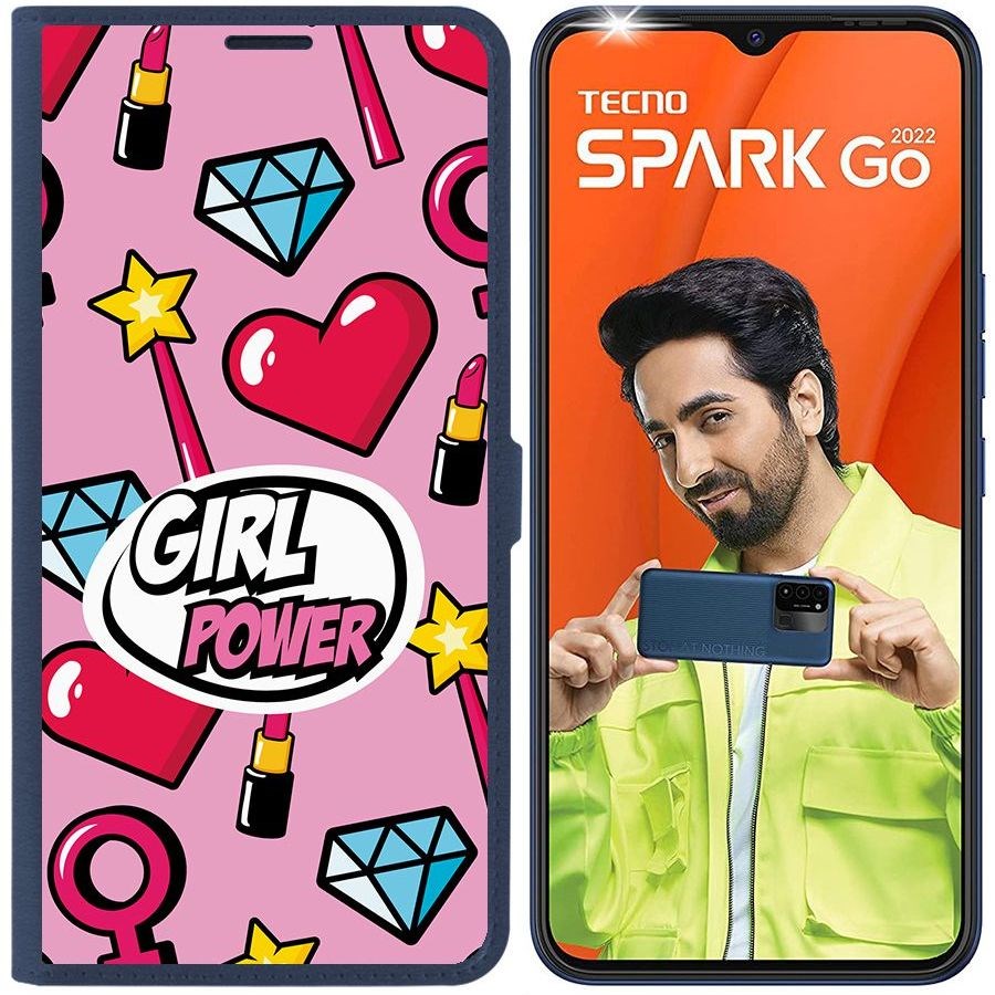 

Чехол-книжка Eco Book для Tecno Spark Go 2022 Girl Power, Синий
