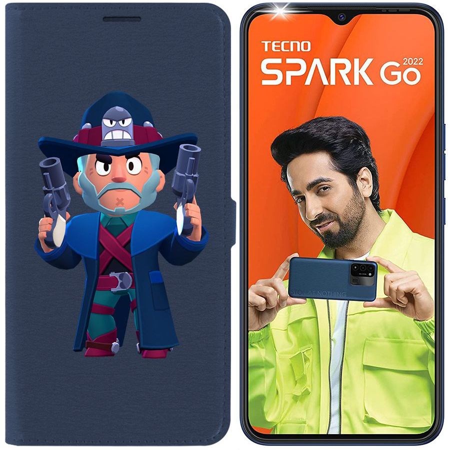 

Чехол-книжка Eco Book для Tecno Spark Go 2022 Brawl Stars-Стрелок Кольт