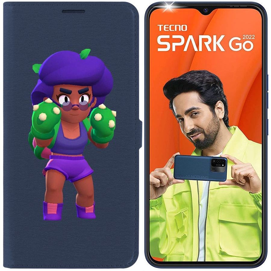 

Чехол-книжка Eco Book для Tecno Spark Go 2022 Brawl Stars-Роза