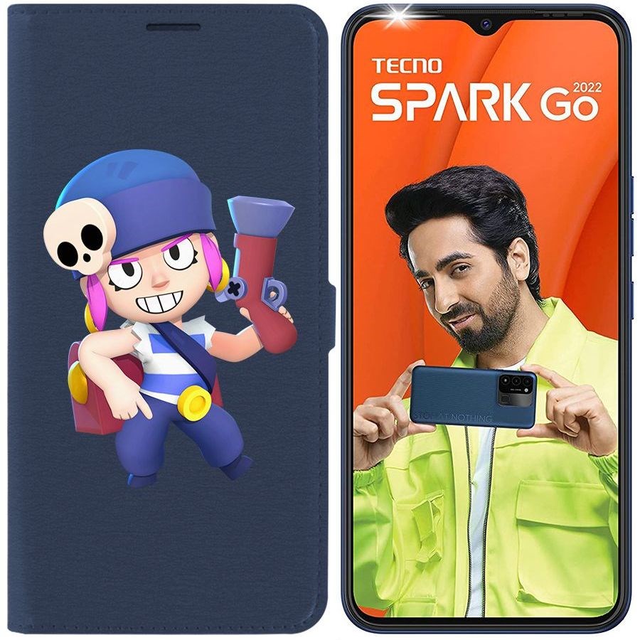 

Чехол-книжка Eco Book для Tecno Spark Go 2022 Brawl Stars-Пенни