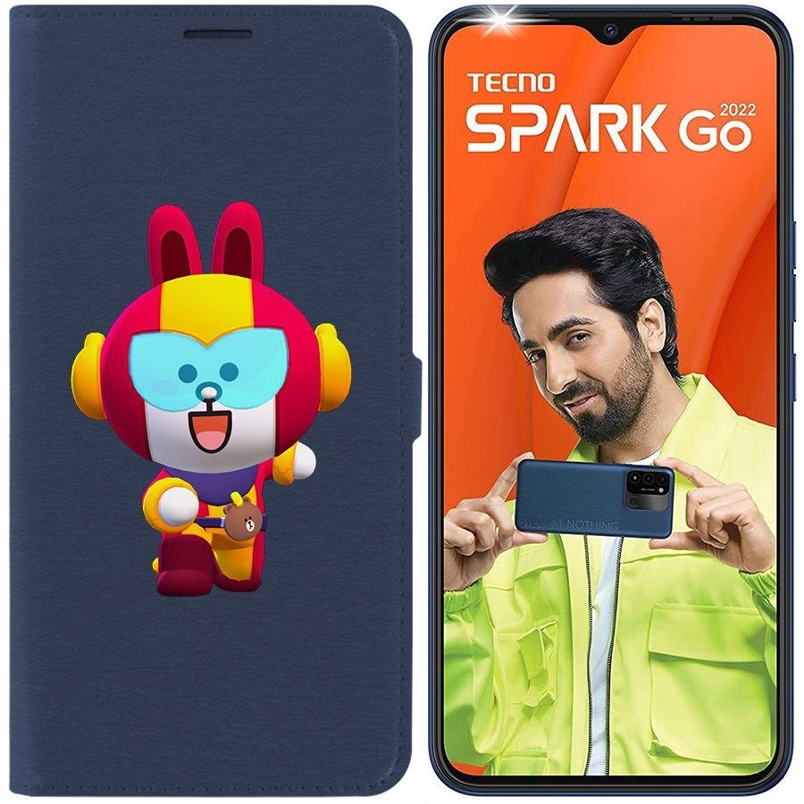 

Чехол-книжка Eco Book для Tecno Spark Go 2022 Brawl Stars-Кони Макс