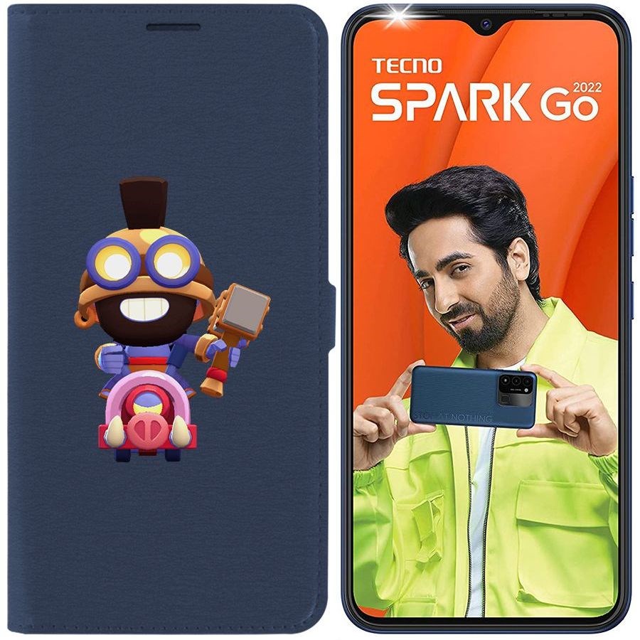 

Чехол-книжка Eco Book для Tecno Spark Go 2022 Brawl Stars-Карл Всадник на кабане