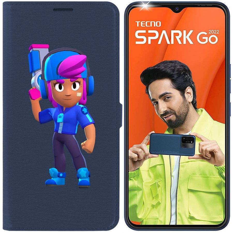 

Чехол-книжка Eco Book для Tecno Spark Go 2022 Brawl Stars-Звёздная Шелли