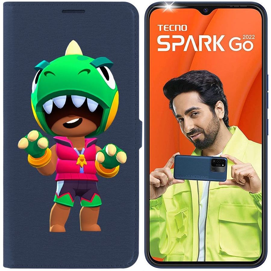 

Чехол-книжка Eco Book для Tecno Spark Go 2022 Brawl Stars-Дино Леон