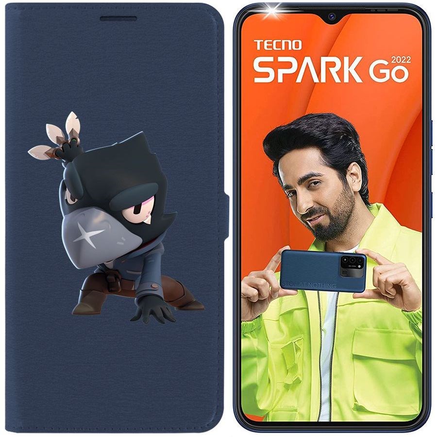 

Чехол-книжка Eco Book для Tecno Spark Go 2022 Brawl Stars-Ворон