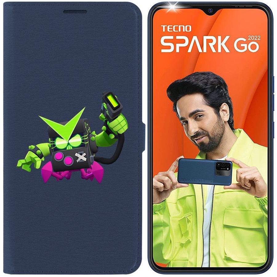 

Чехол-книжка Eco Book для Tecno Spark Go 2022 Brawl Stars-Вирус 8-Бит