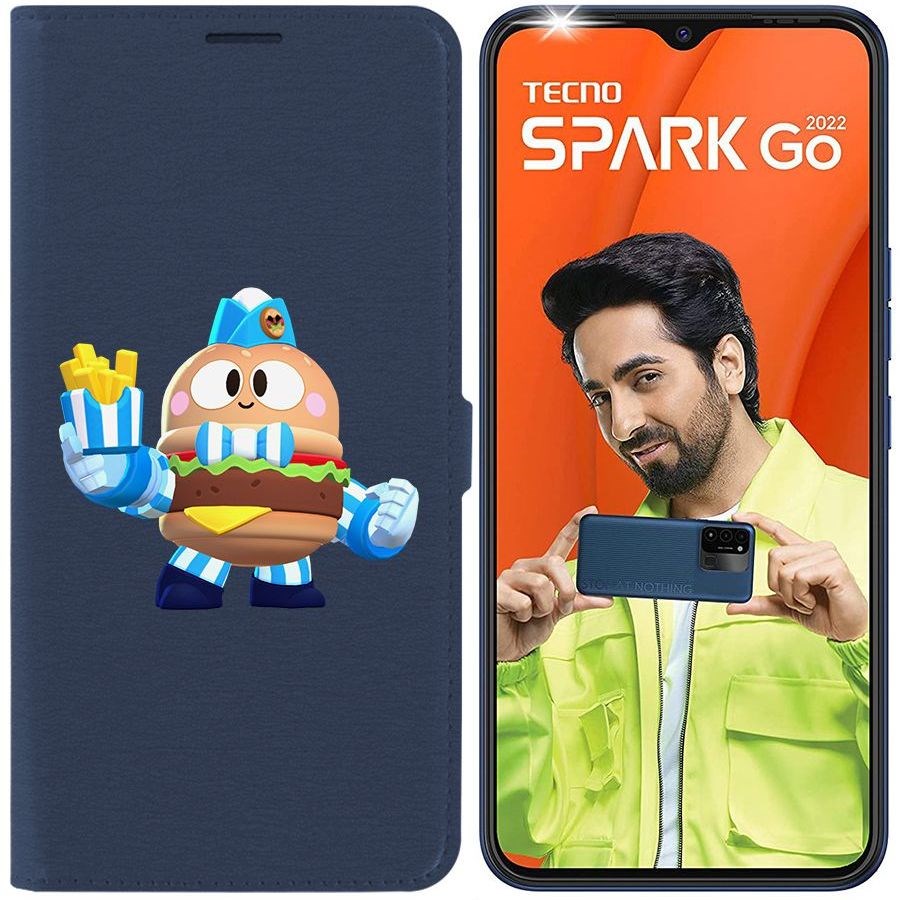 

Чехол-книжка Eco Book для Tecno Spark Go 2022 Brawl Stars-Бургер Лу