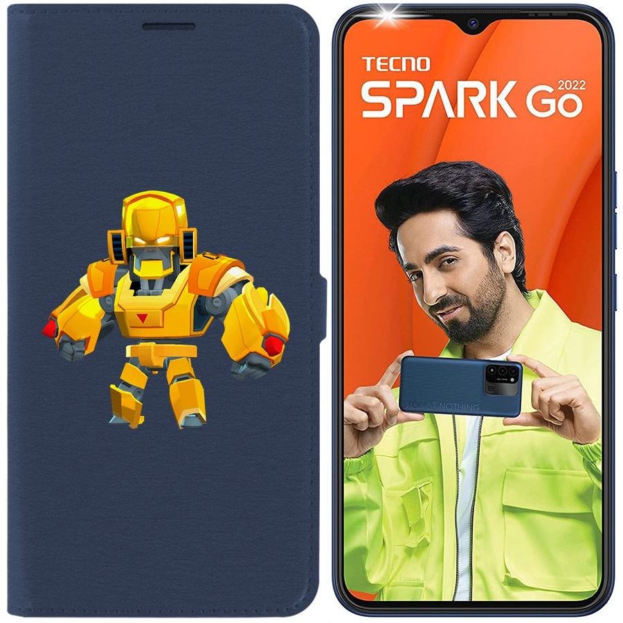 

Чехол-книжка Eco Book для Tecno Spark Go 2022 Brawl Stars-Бо Золотой Меха