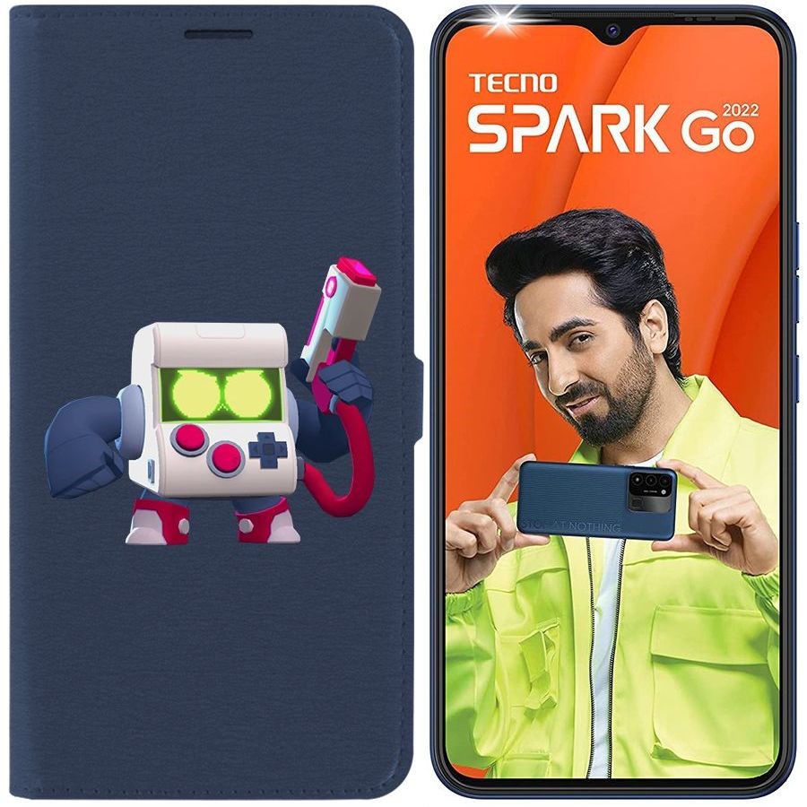 

Чехол-книжка Eco Book для Tecno Spark Go 2022 Brawl Stars-8-БИТ классический