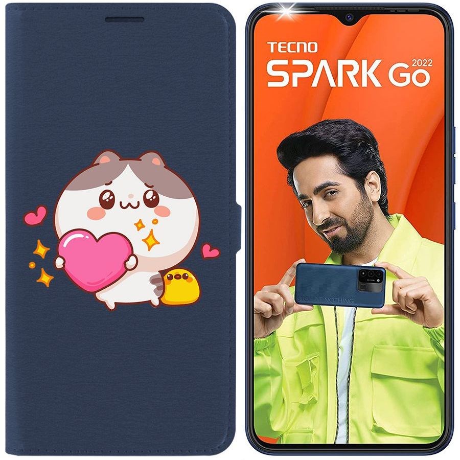 

Чехол-книжка Eco Book для Tecno Spark Go 2022 Сердце для тебя, Синий