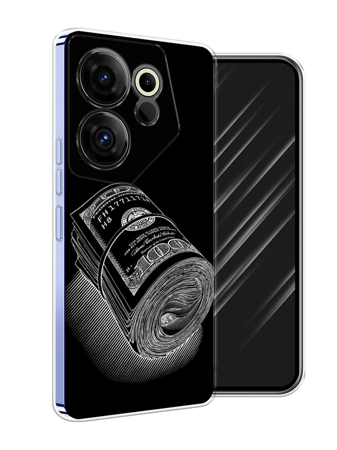 

Чехол Awog на Tecno Camon 20 Premier "Кубышка денег", Черный;серебристый