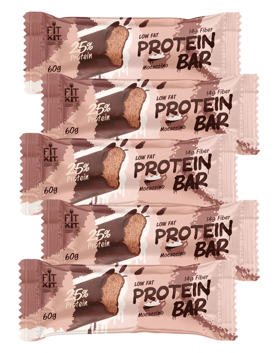 Протеиновые батончики Fit Kit Protein BAR Мокачино, 5 шт по 60 г