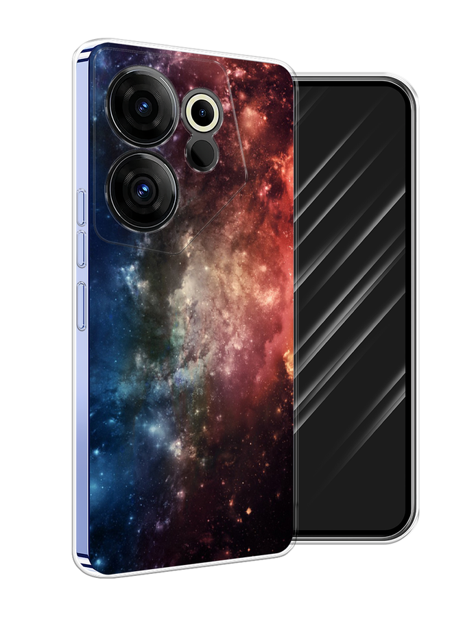 

Чехол Awog на Tecno Camon 20 Premier "Космос", Синий;бежевый;красный