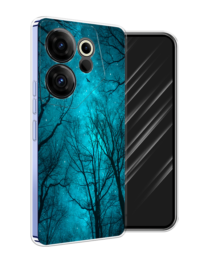

Чехол Awog на Tecno Camon 20 Premier "Сказочный лес", Черный;бирюзовый