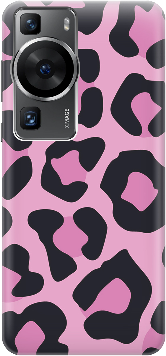 

Силиконовый чехол на Huawei P60 с принтом "Розовый леопард", Розовый;черный, 20001419
