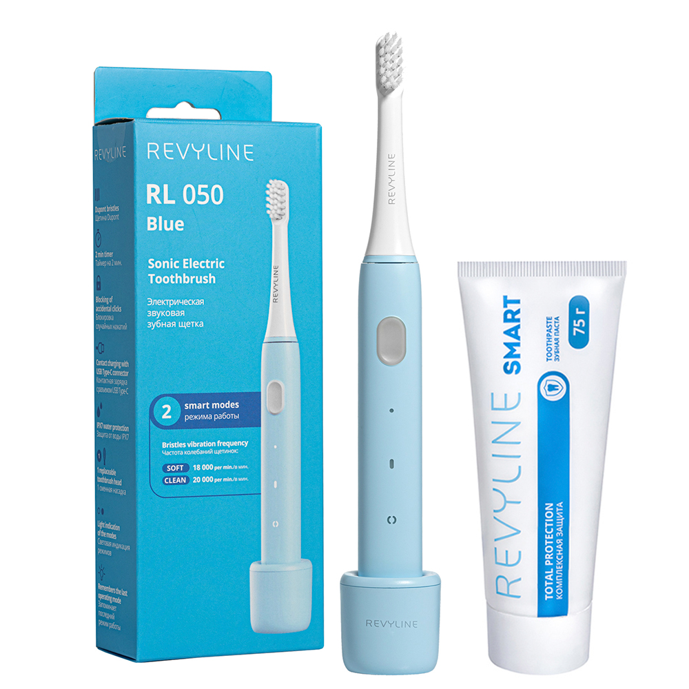 Электрическая зубная щетка Revyline RL050+ зубная паста голубой зубная паста lacalut activ 75 мл