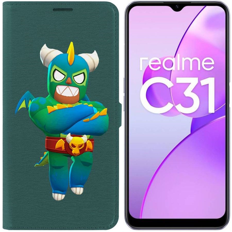 

Чехол-книжка Eco Book для Realme C31 Brawl Stars-Эль Дракон Вердозо