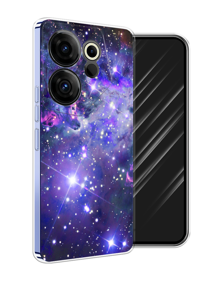 

Чехол Awog на Tecno Camon 20 Premier "Яркая галактика", Фиолетовый