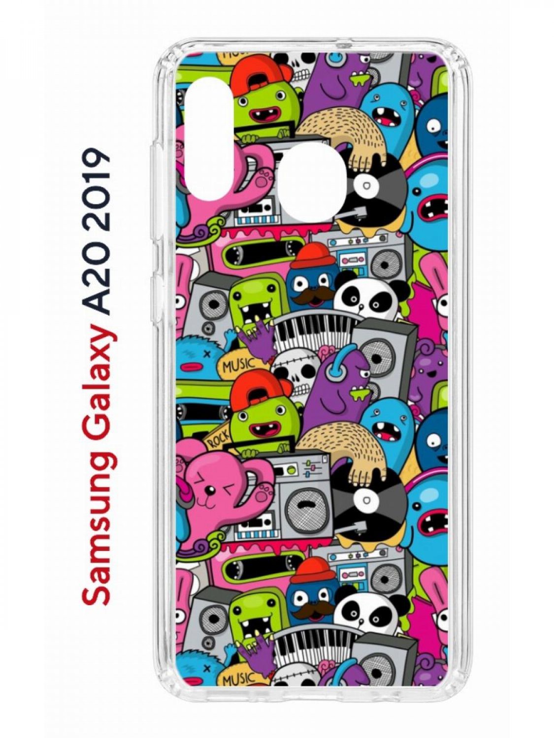 Чехол на Samsung A20/A30 2019 с принтом Kruche Print Monsters music, противоударный бампер