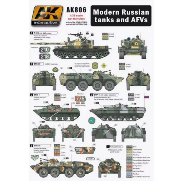 Декаль AK Interactive Modern Russian Tanks and AFVs AK-806 1/35