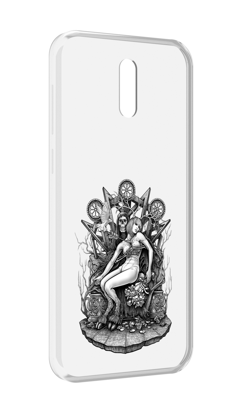 

Чехол MyPads девушка на троне для Alcatel 3L (2019), Прозрачный, Tocco