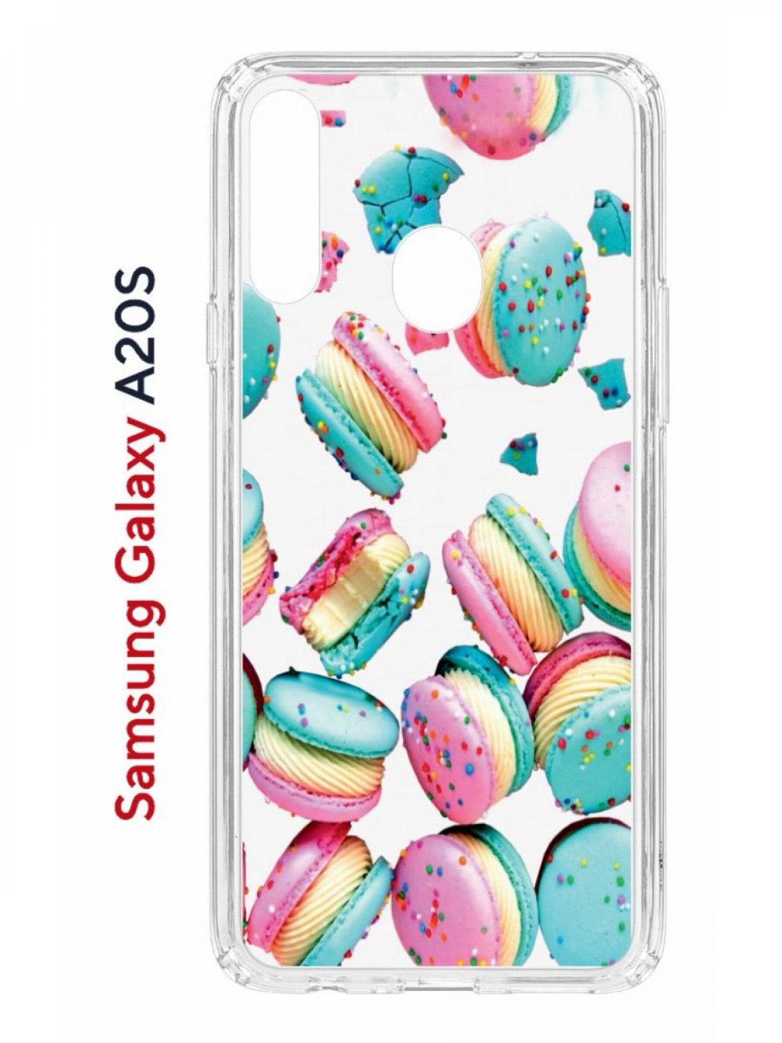 Чехол на Samsung Galaxy A20S с принтом Kruche Print Макарон, противоударный бампер