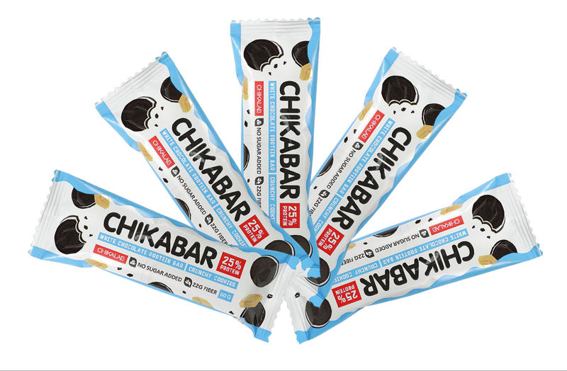 Батончик Bombbar CHIKABAR  в белом шоколаде с начинкой, 5шт по 60г (Хрустящее печенье)