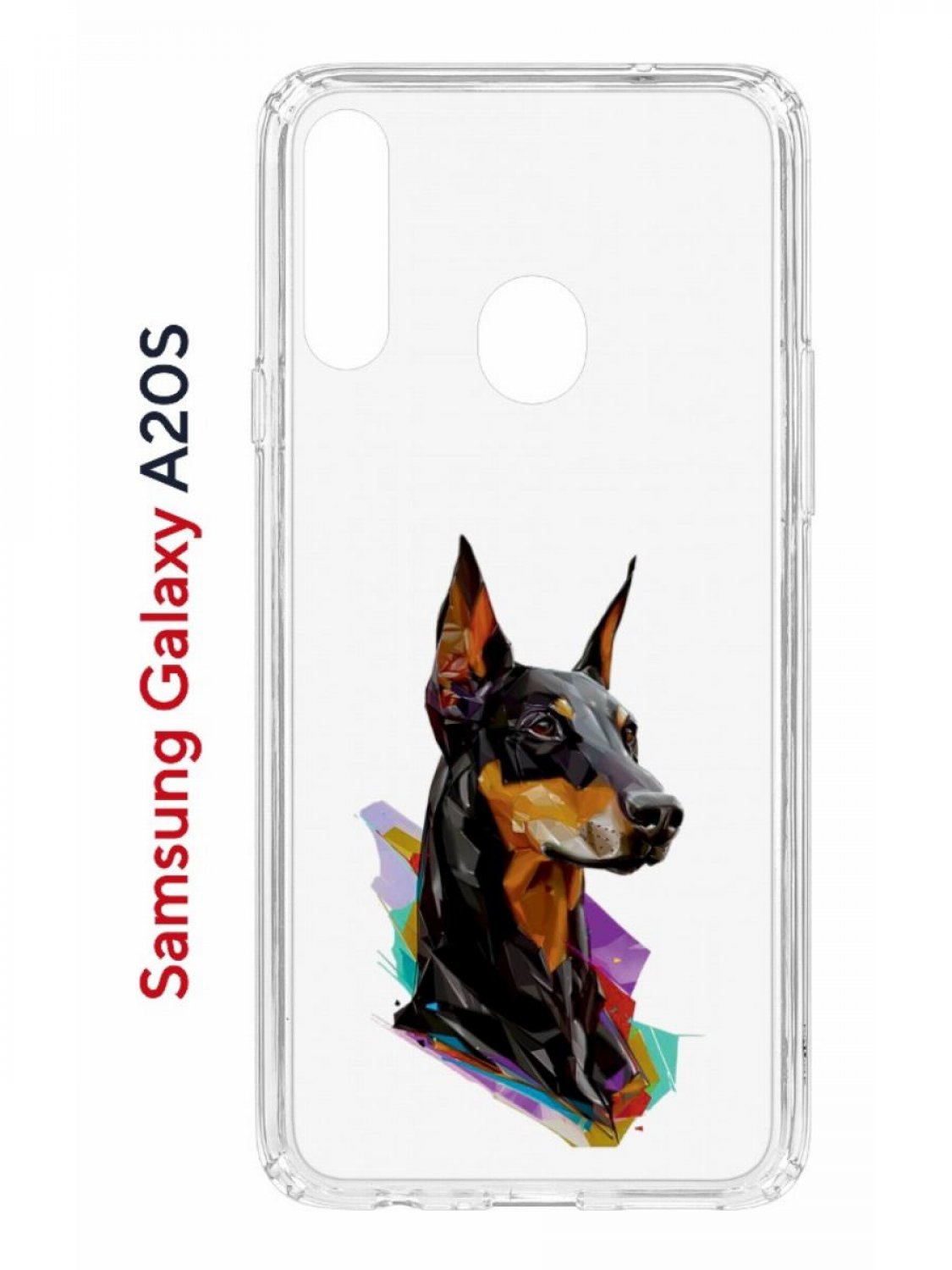 Чехол на Samsung Galaxy A20S с принтом Kruche Print Доберман, противоударный бампер