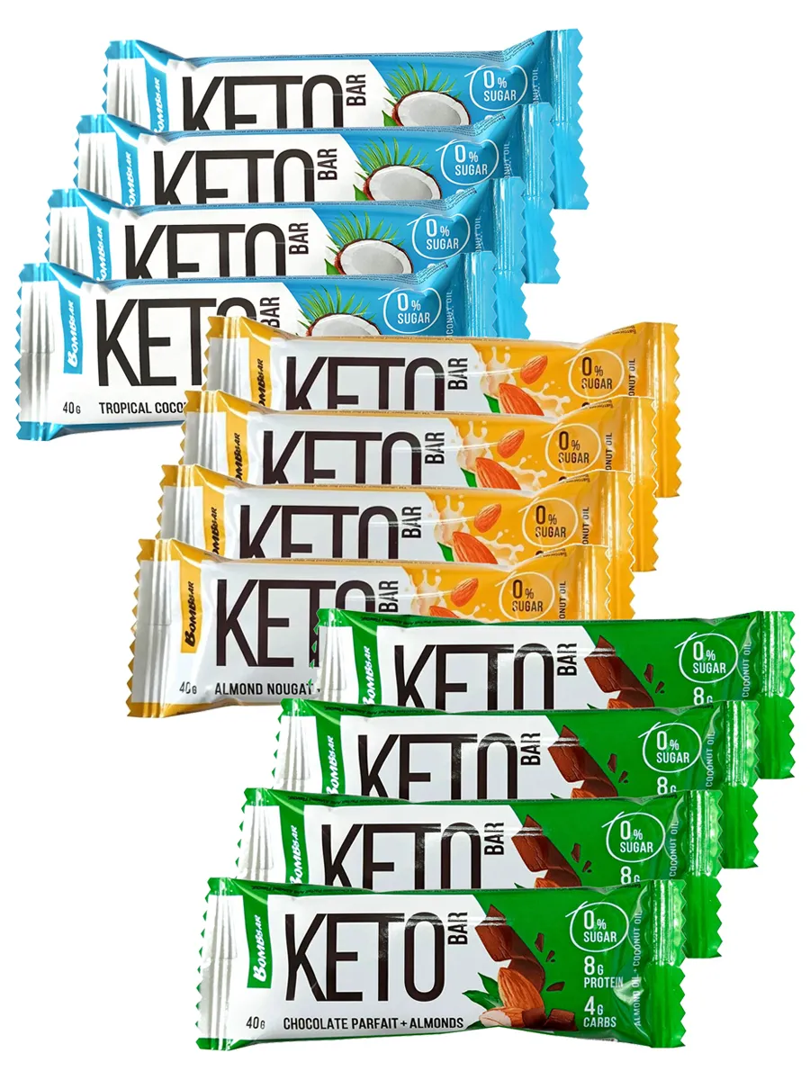 фото Bombbar батончик keto bar, упаковка 12шт x 40г (ассорти всех вкусов)