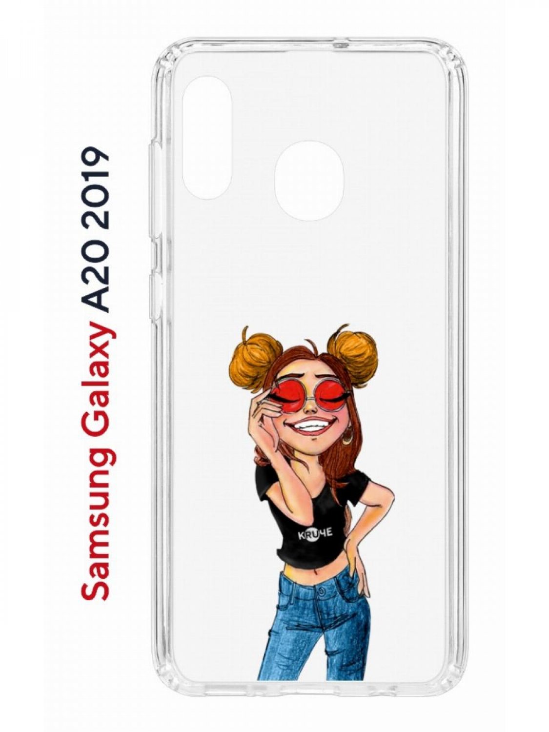 Чехол на Samsung A20/A30 2019 с принтом Kruche Print Smiling, противоударный бампер