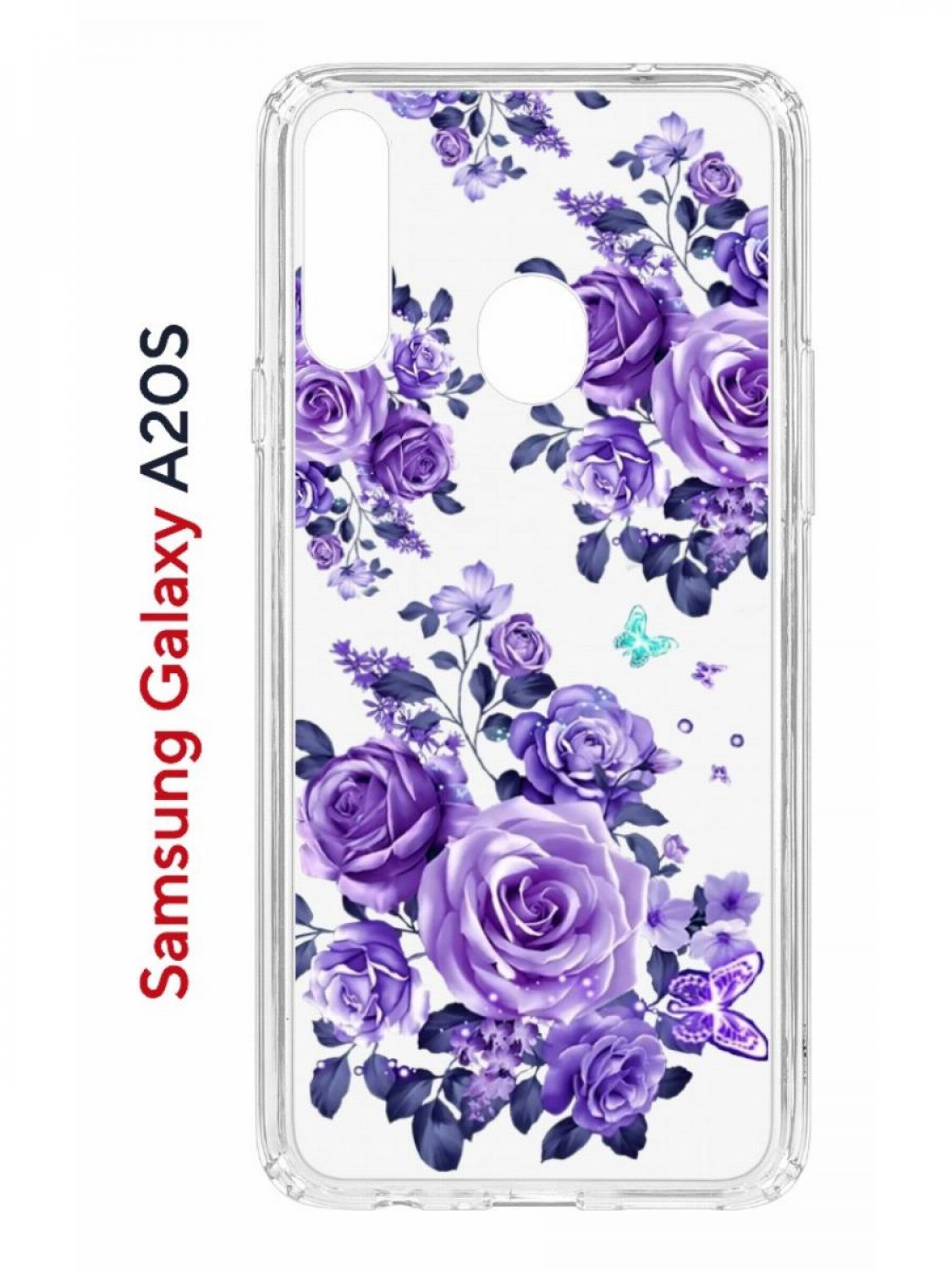 фото Чехол на samsung galaxy a20s с принтом kruche print roses, противоударный бампер кruче