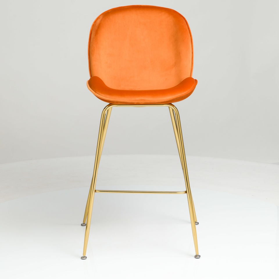 Барный стул StoreForHome Beetle SF-606H4, золотистый/оранжевый