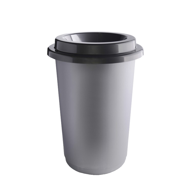 Ведро для мусора 50 л Plafor Eco bin серое воронкообразная крышка
