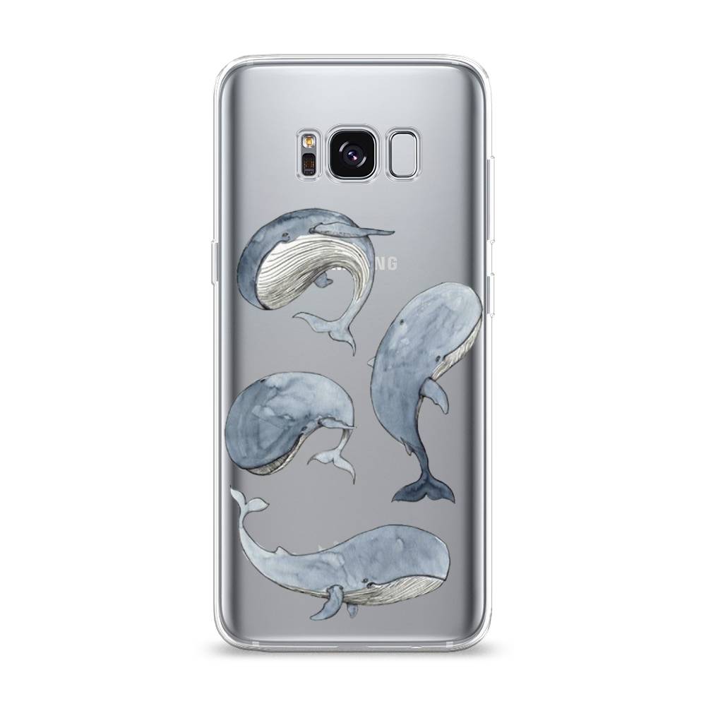 

Чехол Awog на Samsung Galaxy S8 "Киты", Белый;прозрачный;голубой, 24750-1